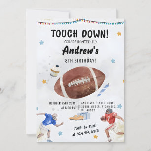 Personalise Sport Football Birthday Invitation