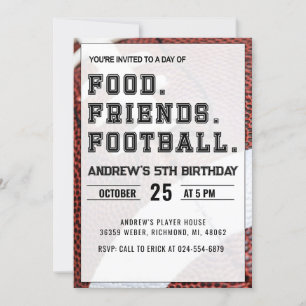 Personalise Sport Football Birthday Invitation