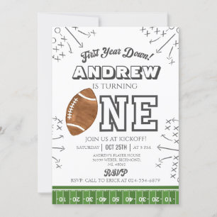 Personalise Sport Football Birthday Invitation
