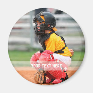 Personalise Sports Photo Pinback  Magnet