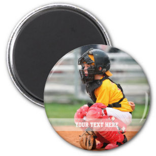 Personalise Sports Photo Pinback  Magnet