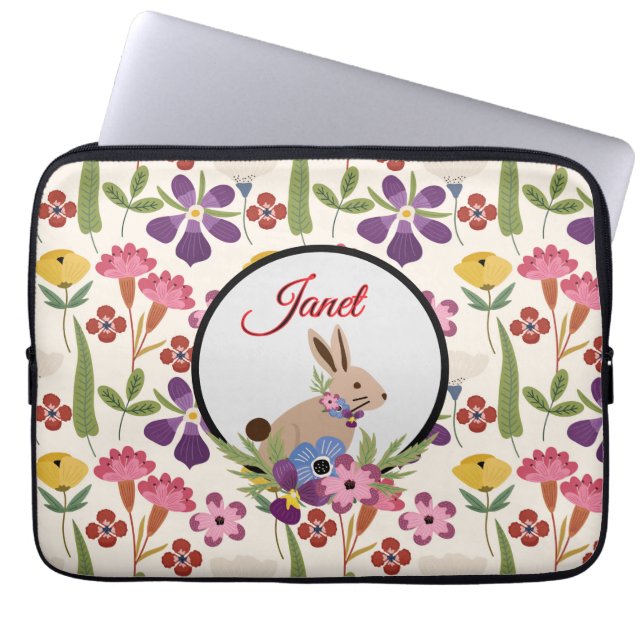 Personalise Spring Fling Laptop Sleeve (Front)