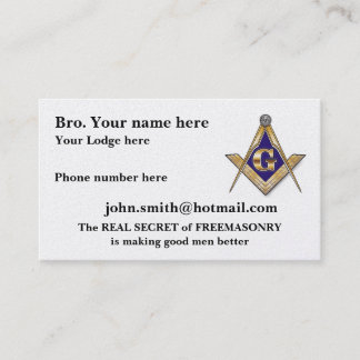 Personalise Square and Compasses Business Card