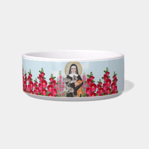 Personalise St. Gertrude Patron of Cats HolyHock Bowl