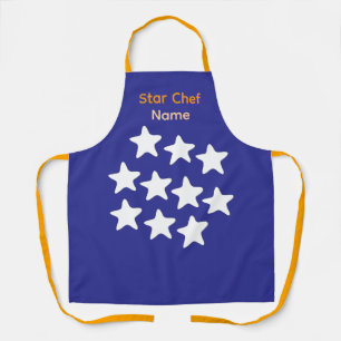 Personalise Star Chef Blue + Orange Straps Apron