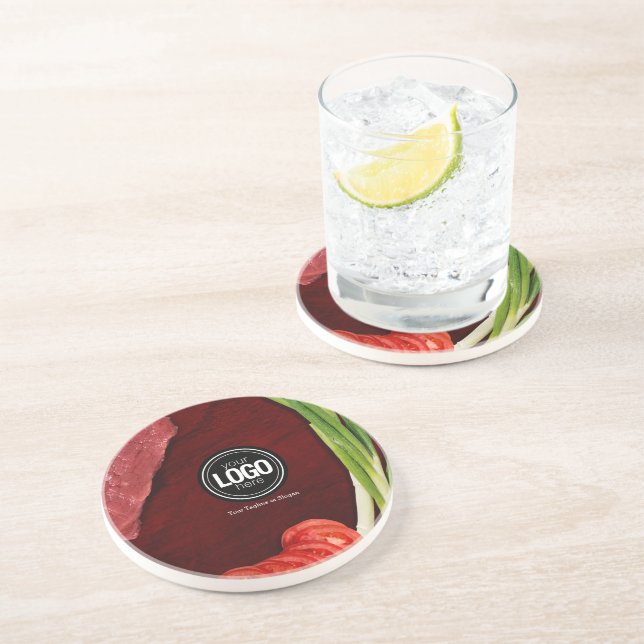 Personalise steak restaurant theme coaster (Side)