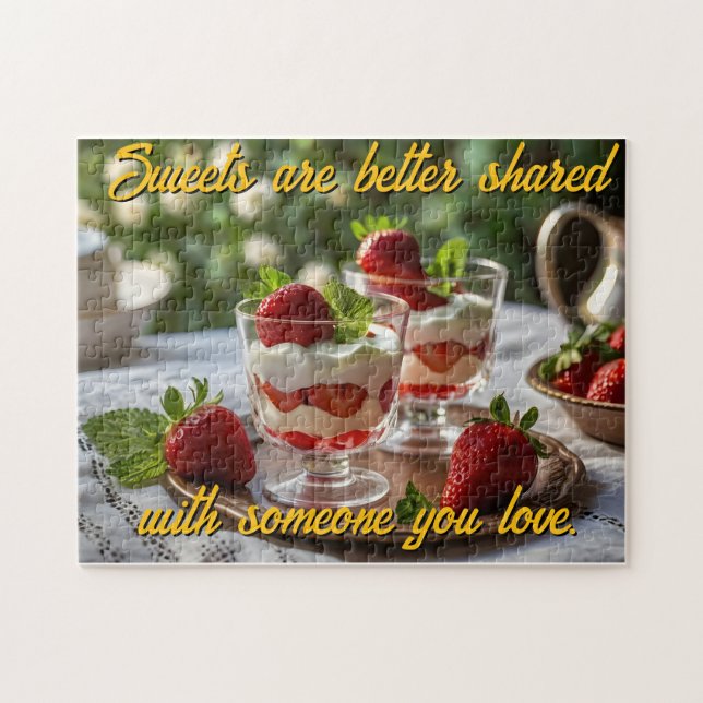Personalise Strawberry Sweets Motivational Jigsaw Puzzle (Horizontal)