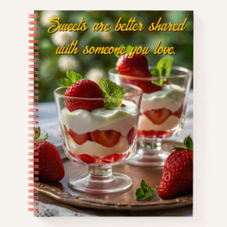 Personalise Strawberry Sweets Motivational Recipe Notebook