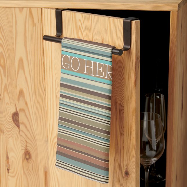 Personalise Striped Tea Towel (Thirds Fold)