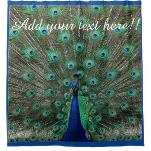 Personalise Strutting Male Peacock Shower Curtain