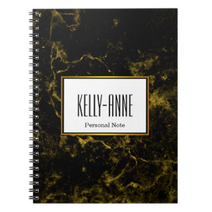 Personalise Stylish Marble Texture Designer Notebook
