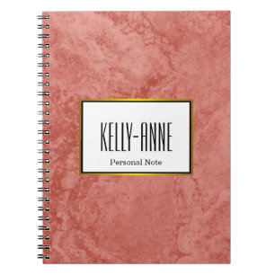 Personalise Stylish Marble Texture Designer Notebook