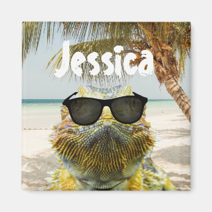 Personalise Summer Beach Fun Magnet