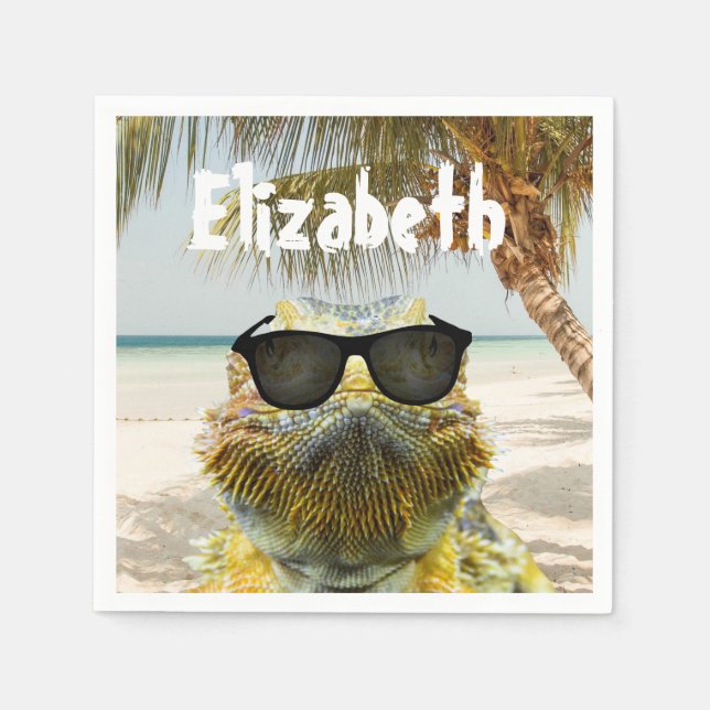 Personalise Summer Beach Fun Napkin (Front)