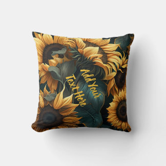 Personalise Sunflower Square Cushion