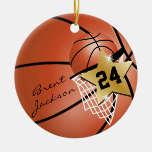 Personalise Super ⭐Star Player 🏀 Basketball Ceramic Tree Decoration