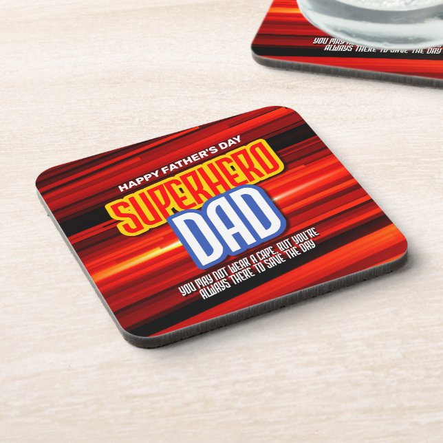 Personalise SuperHero Dad Coaster (Left Side)