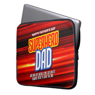 Personalise SuperHero Dad Laptop Sleeve