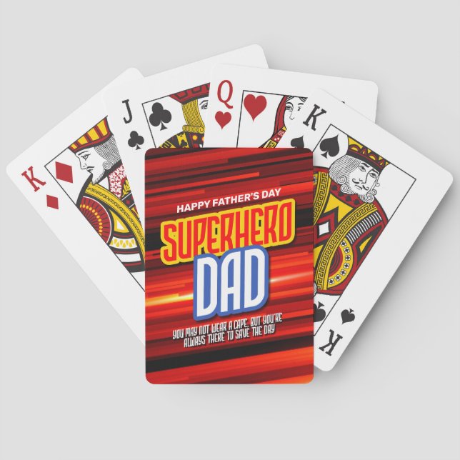 Personalise SuperHero Dad Playing Cards (Back)