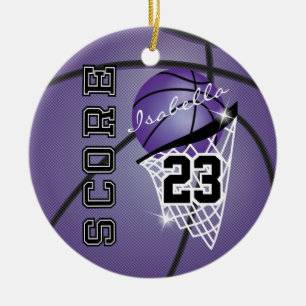 Personalise Superstar Basketball - Purple Ceramic Ornament