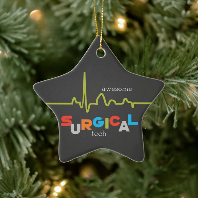 Personalise, Surgical Tech Week Awesome Ceramic Ornament (Tree)