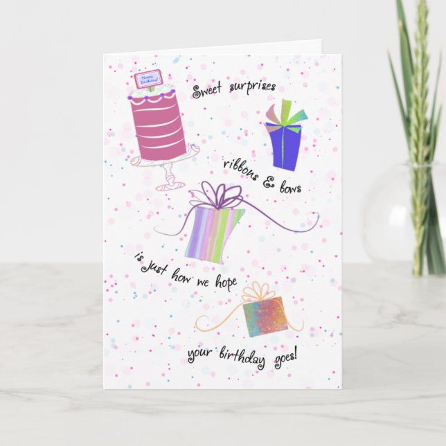 Personalise Sweet Surprises Birthday Card (Front)