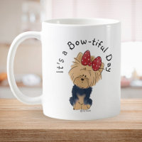 Personalise Sweet Yorkie with Bow Simple White
