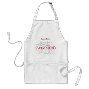 Personalise, Swimming Coach Thank You In Words Standard Apron