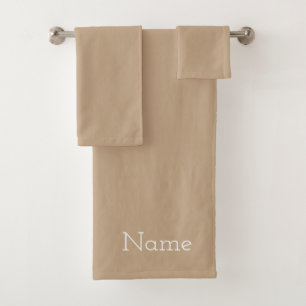 Personalise Taupe  Bath Towel Set