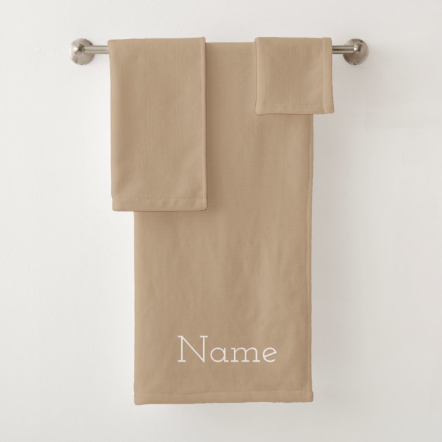 Personalise Taupe  Bath Towel Set (Insitu)