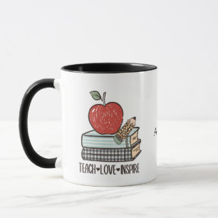 Personalise Teach Love Inspire Gift For Teacher  Mug