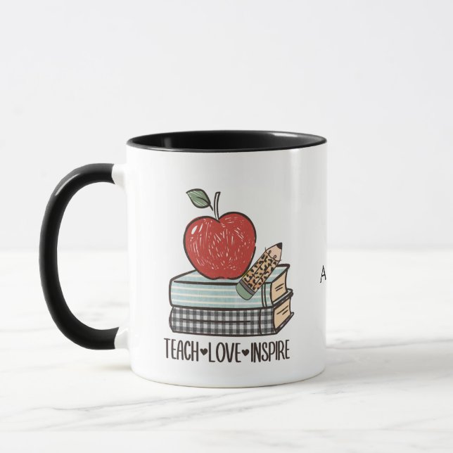 Personalise Teach Love Inspire Gift For Teacher  Mug (Left)