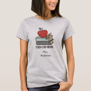 Personalise Teach Love Inspire Gift For Teacher T-Shirt
