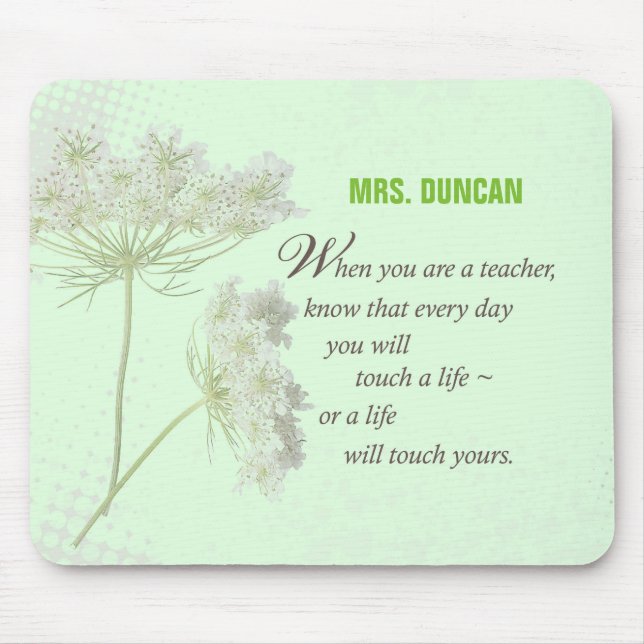 Personalise, Teacher Appreciation Day Thank You Mouse Pad (Front)