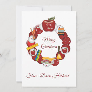 Personalise Teacher Merry Christmas