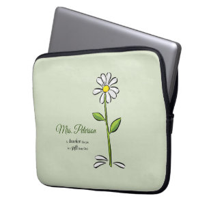Personalise, Teacher Thank You, Religious Flower Laptop Sleeve