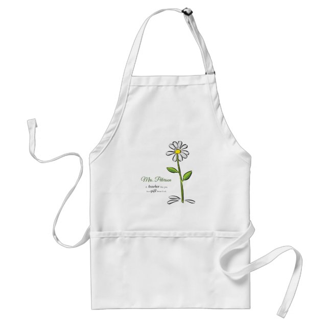 Personalise, Teacher Thank You, Religious Flower Standard Apron (Front)