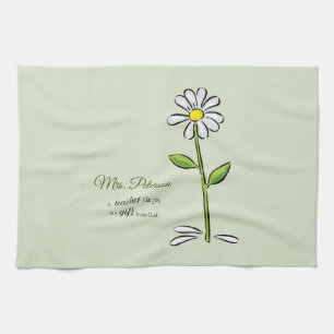 Personalise, Teacher Thank You, Religious Flower Tea Towel
