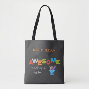 Personalise Teachers Aide Teacher Appreciation Day Tote Bag