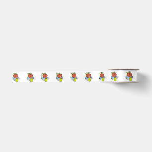 Personalise Teachers', Apple, Books and Pencils Satin Ribbon