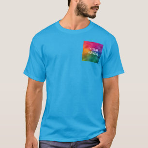 Personalise Teal Blue Add Image Logo Template T-Shirt