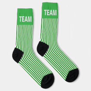 Personalise TEAM NAME Green Stripe   Socks