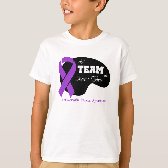 Personalise Team Name - Pancreatic Cancer T-Shirt (Front)