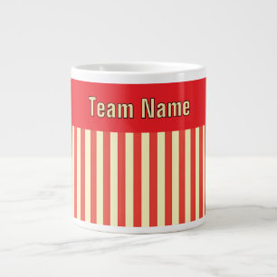 Personalise TEAM NAME Red Stripe Large Coffee Mug