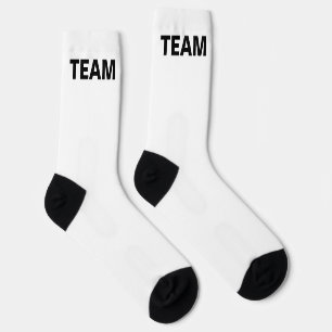 Personalise TEAM NAME White  Socks
