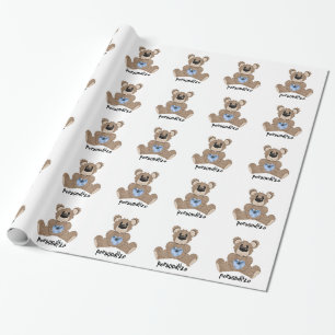 Personalise Teddy Bear Wrapping Paper
