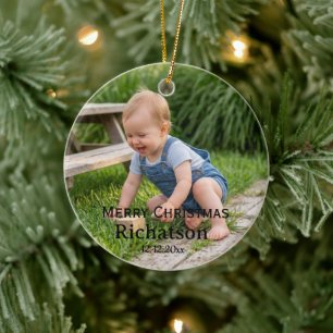 personalise templet custom Ceramic Circle Ornament