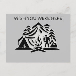 Personalise Text Camping Travel Postcard