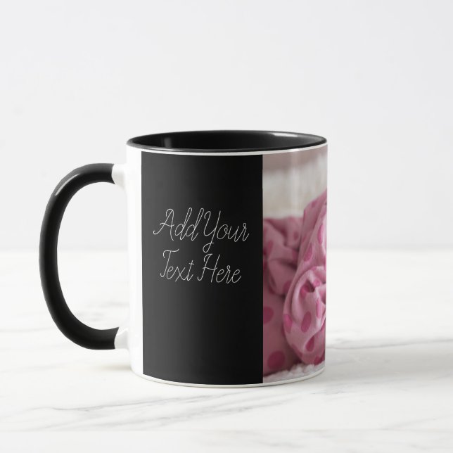 Personalise Text Custom Baby Photo Coffee Black Mug (Left)