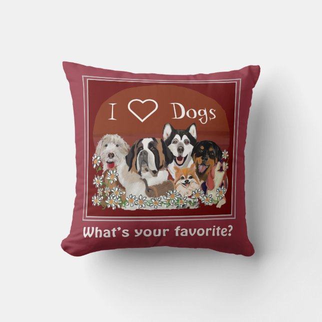 Personalise Text Dog Pack Club Cushion (Front)